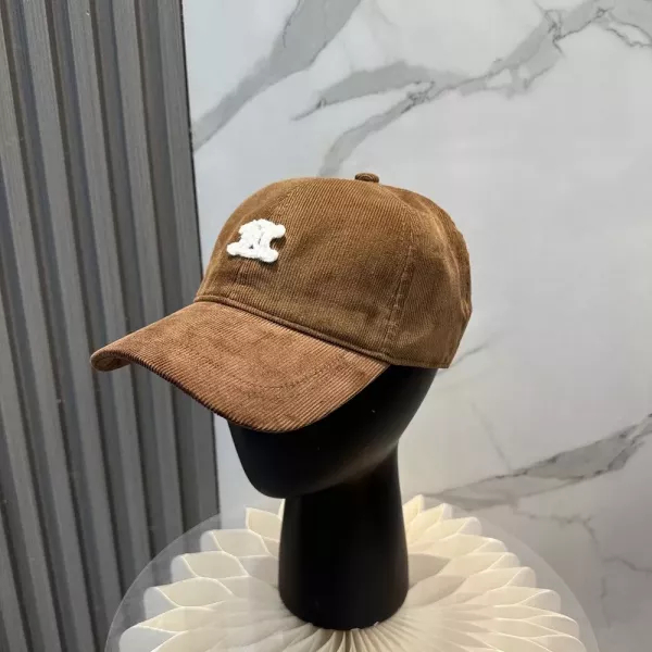 셀린느 코듀로이 자수 모자