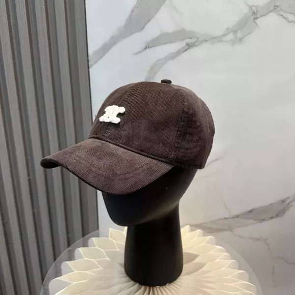 셀린느 코듀로이 자수 캡 모자