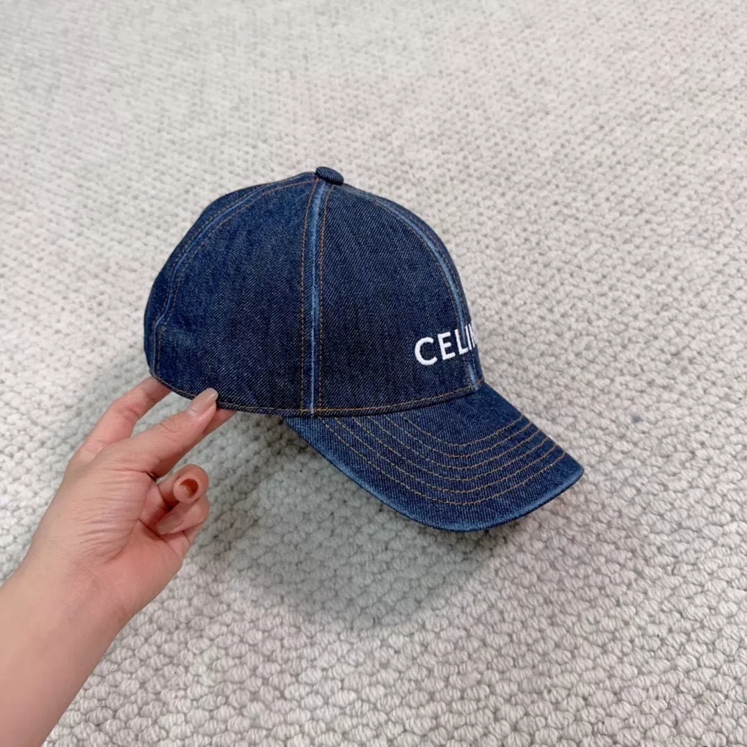 셀린느 데님 블루 빈티지 스타일 캡 상세 이미지 7