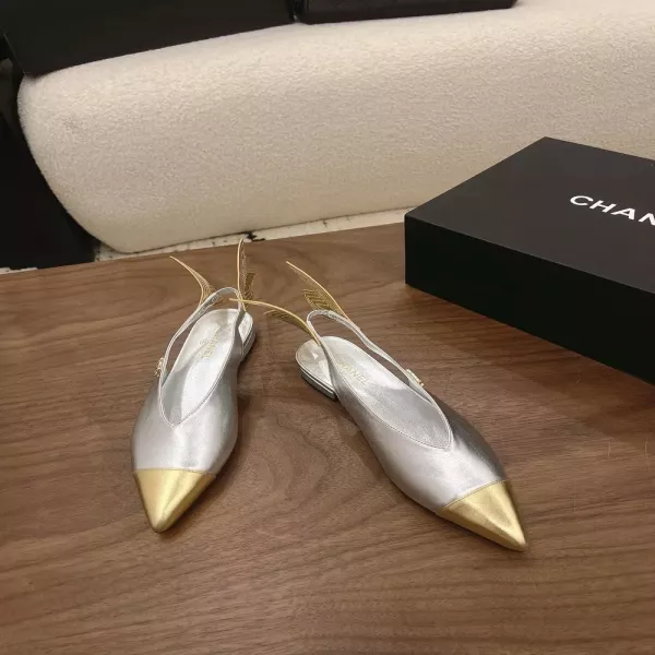 샤넬 투톤 포인트 슬링백 힐