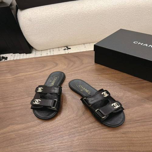 샤넬 더블 씨 장식 스트랩 샌들