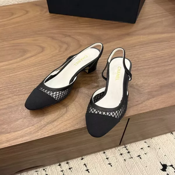 샤넬 메쉬 디테일 슬링백 슈즈