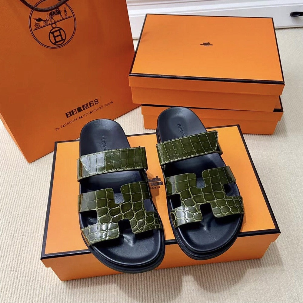 에르메스 악어가죽 스타일 샌들