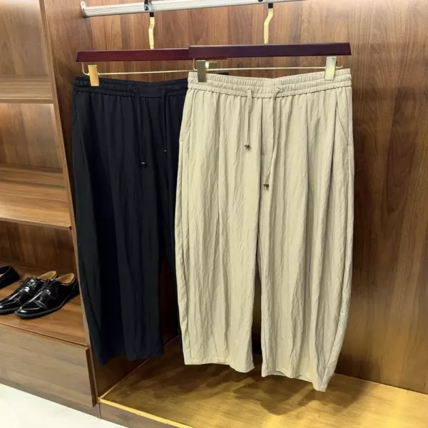 브루넬로쿠치넬리 와이드 핏 드로스트링 롱 팬츠