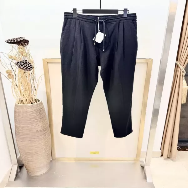 브루넬로쿠치넬리 드로스트링 투턱 리넨 팬츠