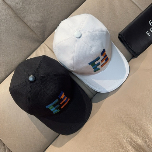 펜디 더블 F 자수 캔버스 볼캡
