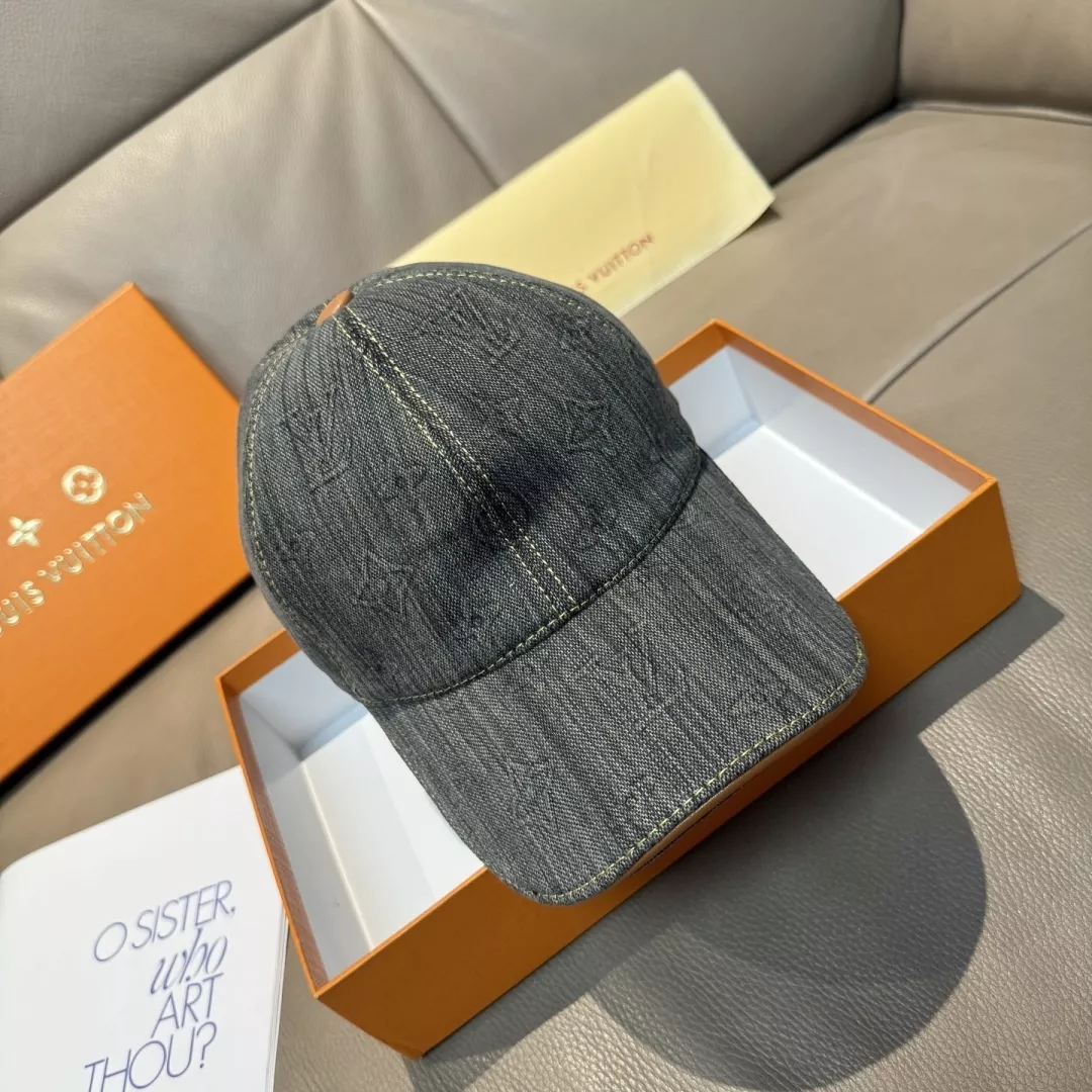 루이비통 로고 엠보 데님 캡 상세 이미지 1