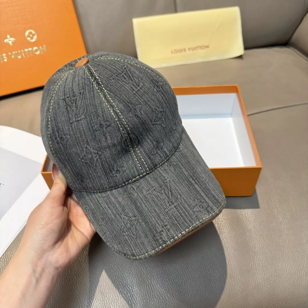 루이비통 로고 엠보 데님 캡 상세 이미지 3