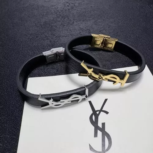입생로랑 YSL 로고 가죽 팔찌