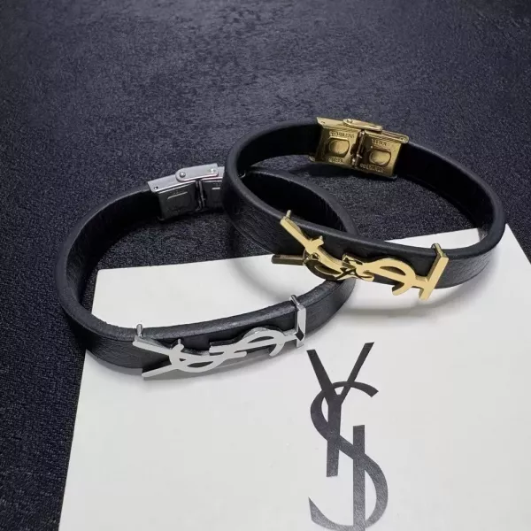 입생로랑 YSL 로고 가죽 팔찌