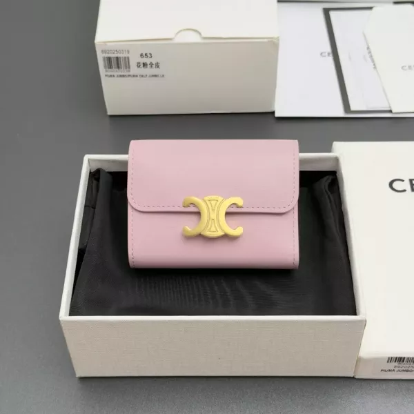 셀린느 트리오페 광택 가죽 반지갑