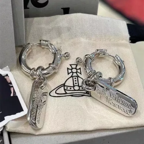 비비안웨스트우드 왕관 구 장식 드롭 귀걸이