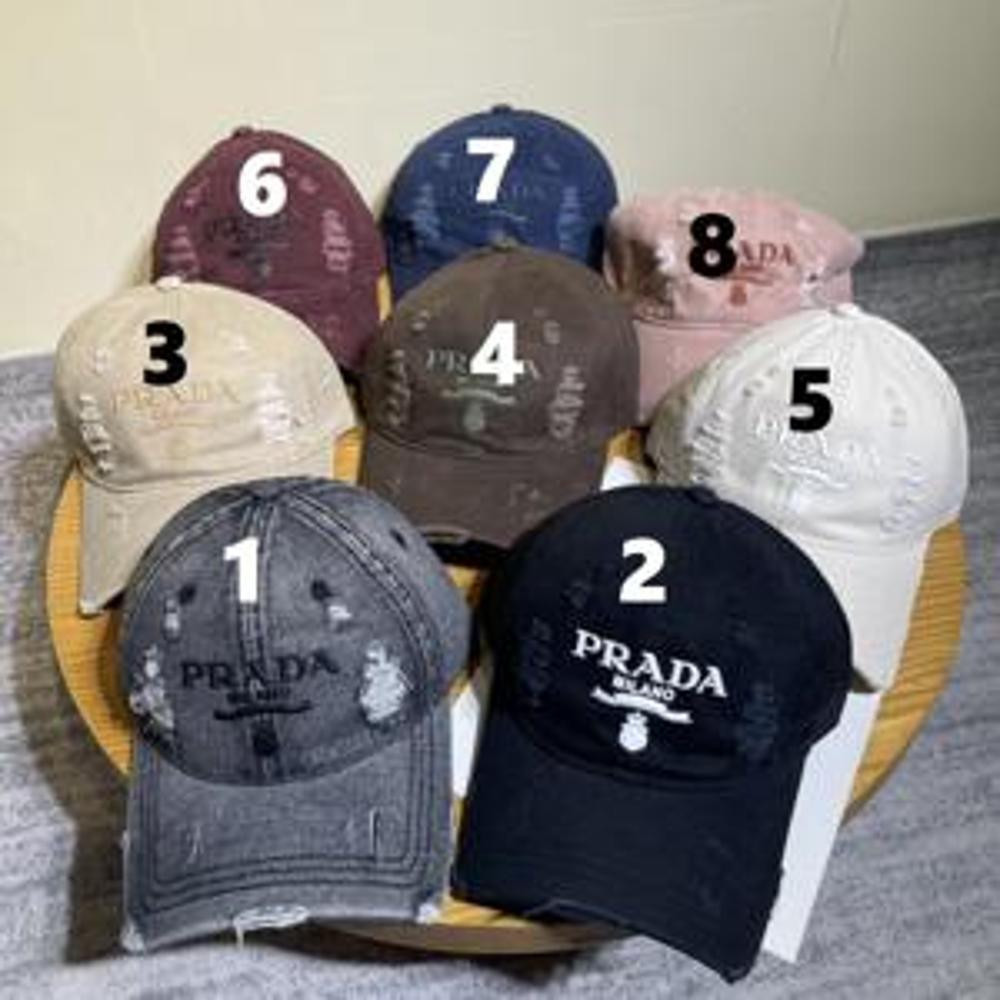 프라다 디스트로이드 워싱 베이스볼 캡