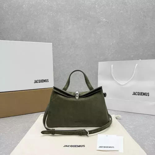 자크뮈스 스웨이드와 소가죽이 조합된 핸드백