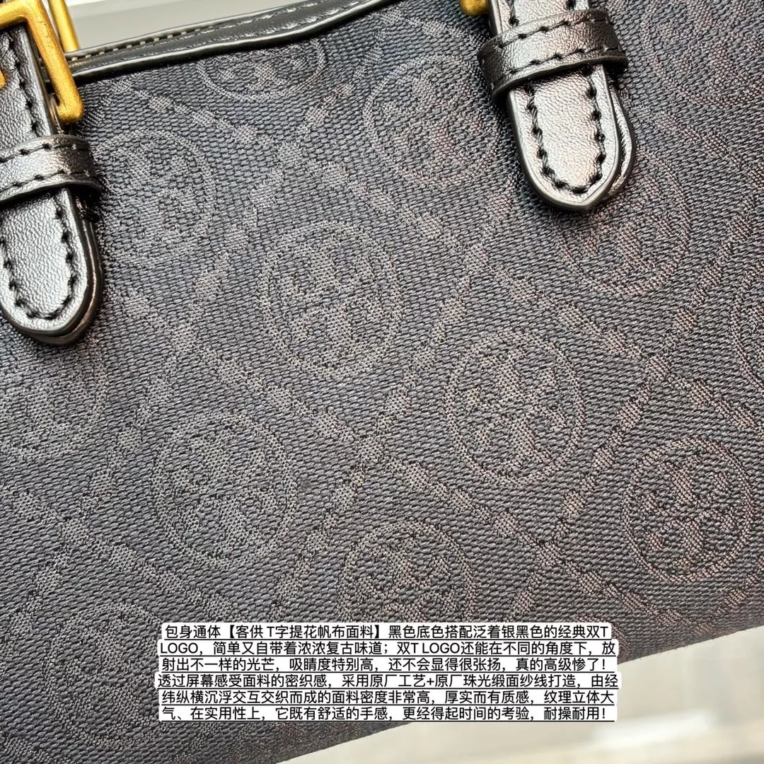 토리버치 블랙 골드 미니 보스턴백 상세 이미지 3