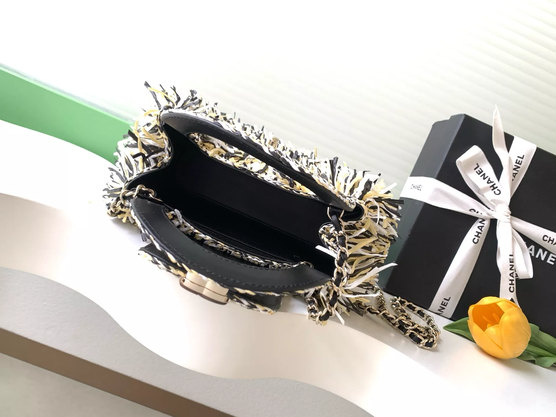 샤넬 내추럴 라탄 짜임 태슬 핸드백 상세 이미지 8
