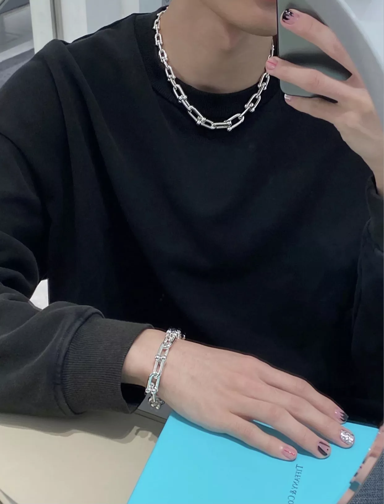 티파니앤코 하드웨어 링크 체인 목걸이 상세 이미지 14