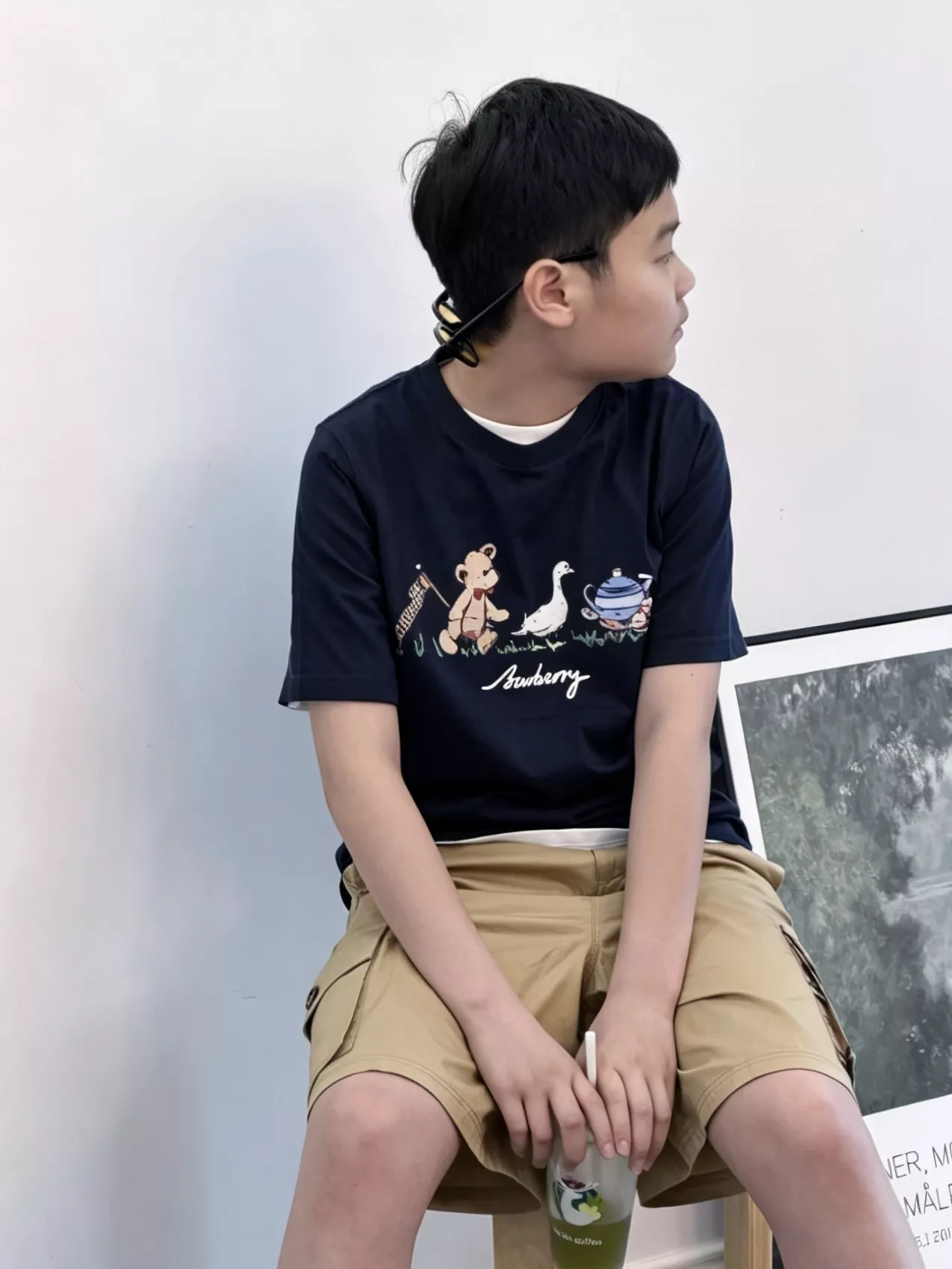 버버리 테디베어 피크닉 프린트 코튼 반소매 티셔츠 상세 이미지 20