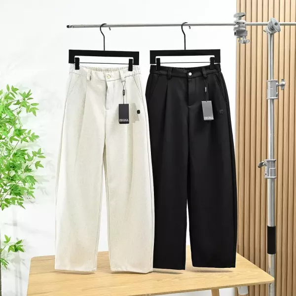 제냐 남성 린넨 혼방 스트레이트 팬츠