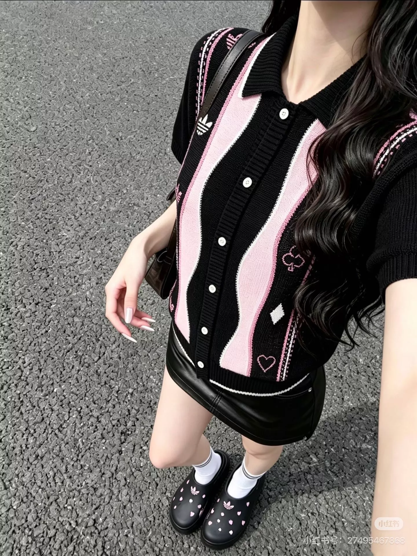 아디다스 포커 패턴 반소매 니트 가디건 상세 이미지 28