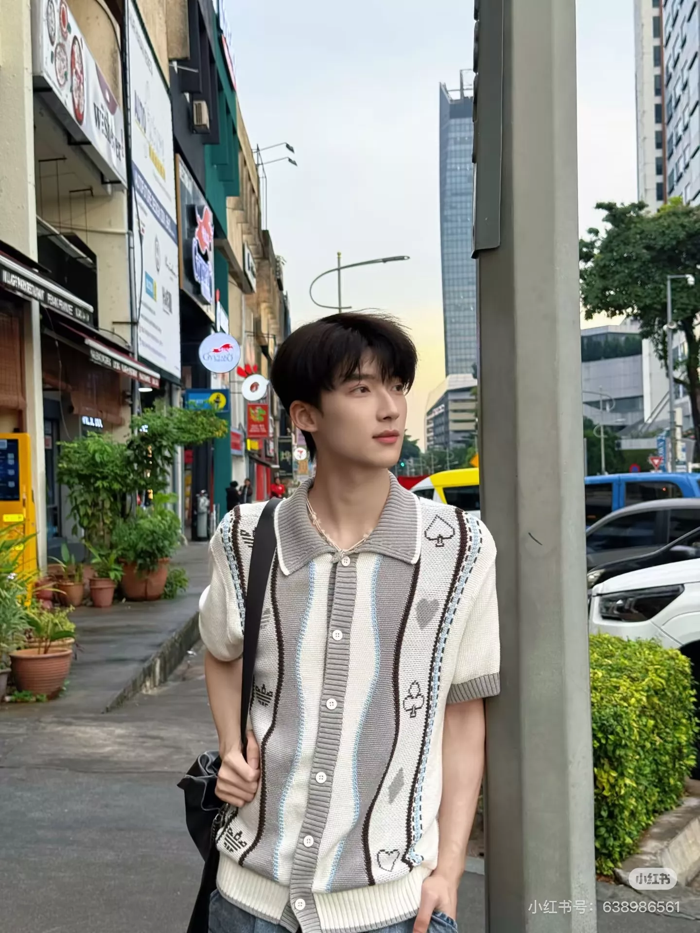 아디다스 포커 패턴 반소매 니트 가디건 상세 이미지 12