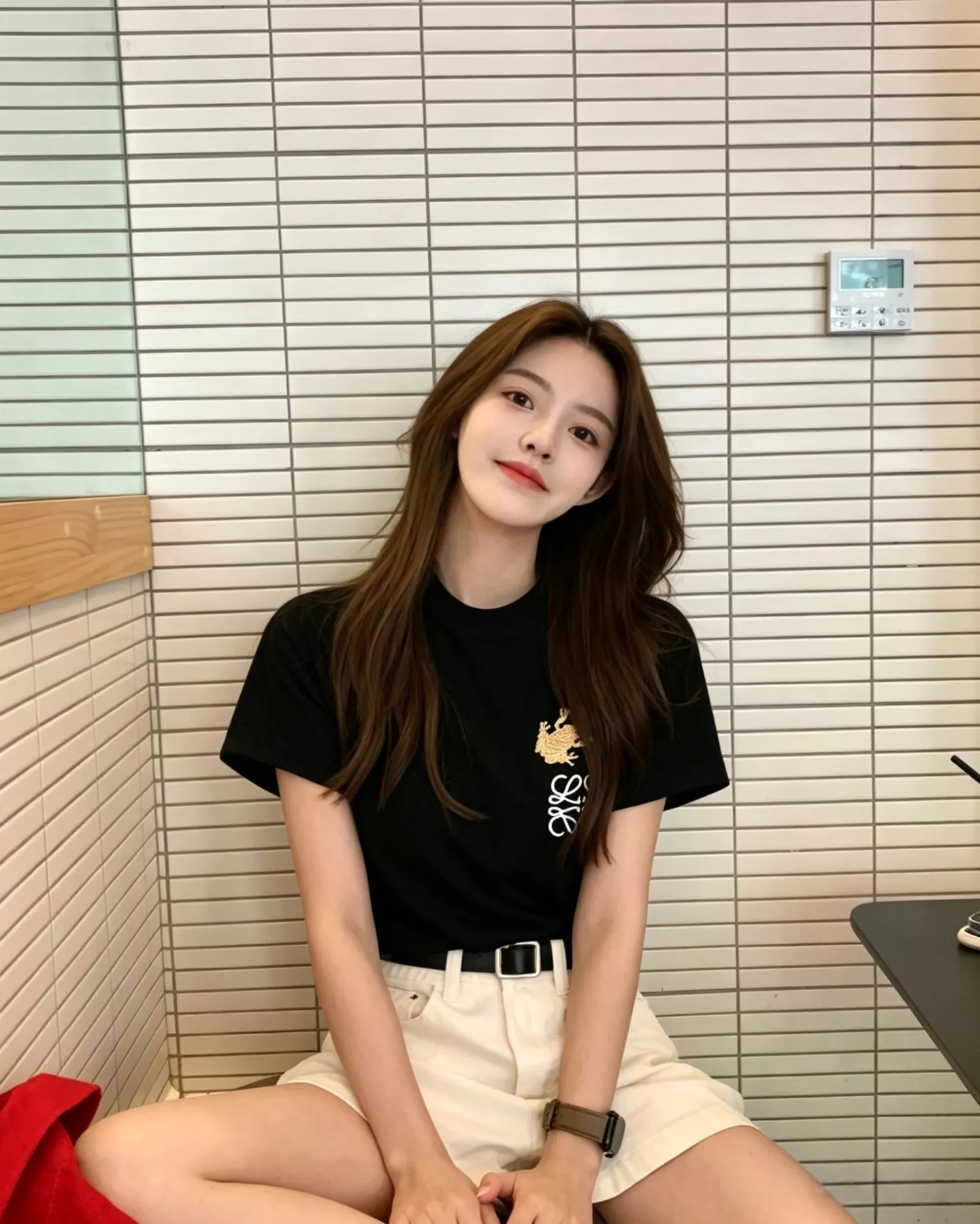 로에베 빈티지 워싱 자수 반소매 티셔츠 상세 이미지 17