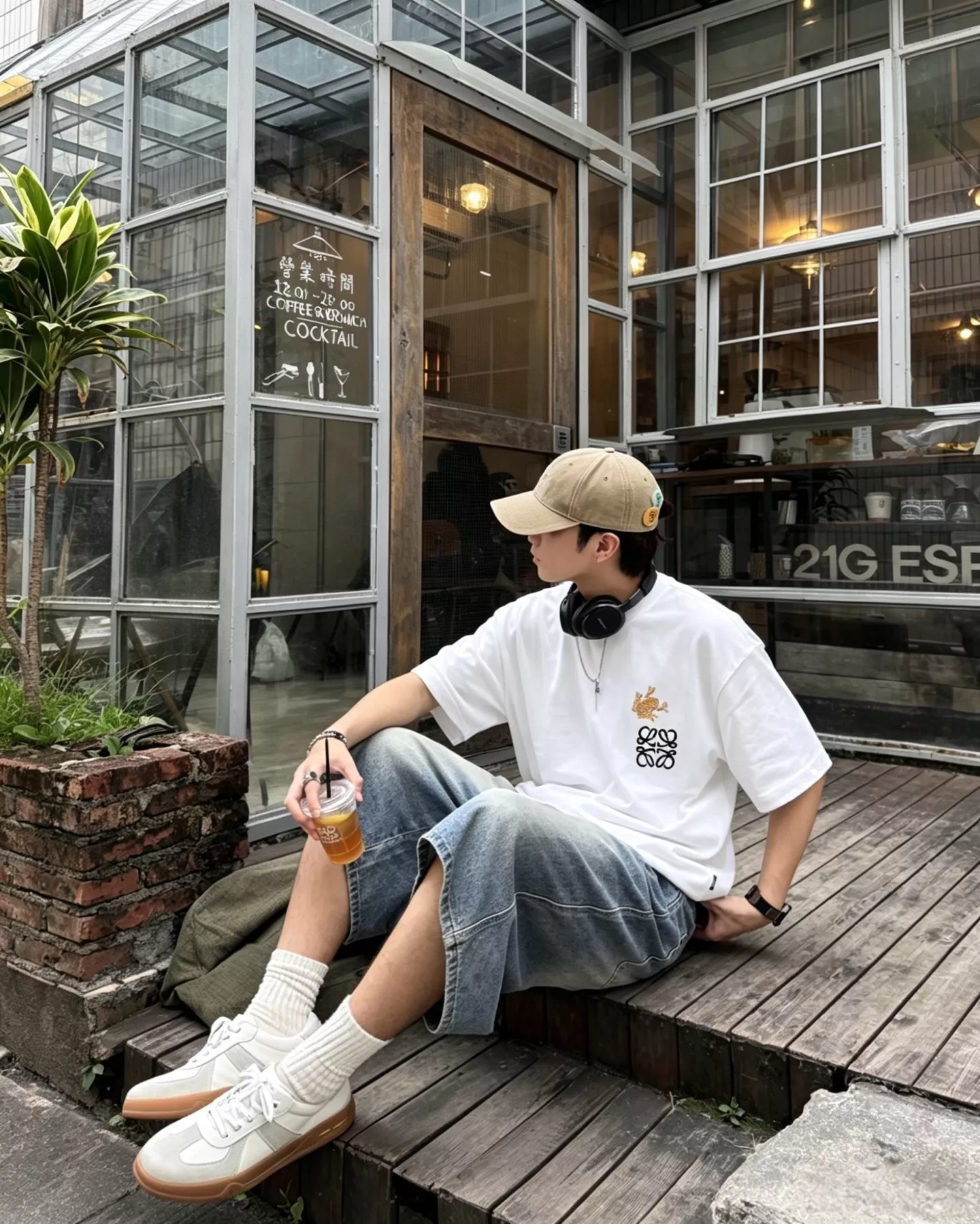 로에베 빈티지 워싱 자수 반소매 티셔츠 상세 이미지 21