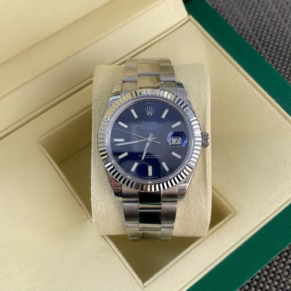롤렉스 블루 다이얼 메탈 손목시계