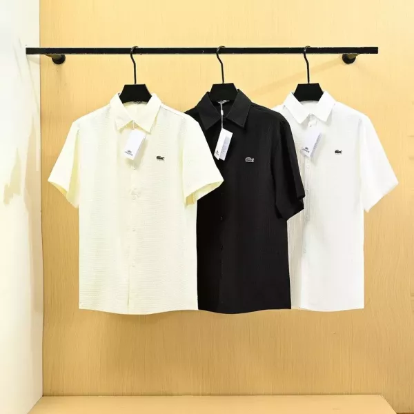 라코스테 와플 원단 남성 반소매 셔츠