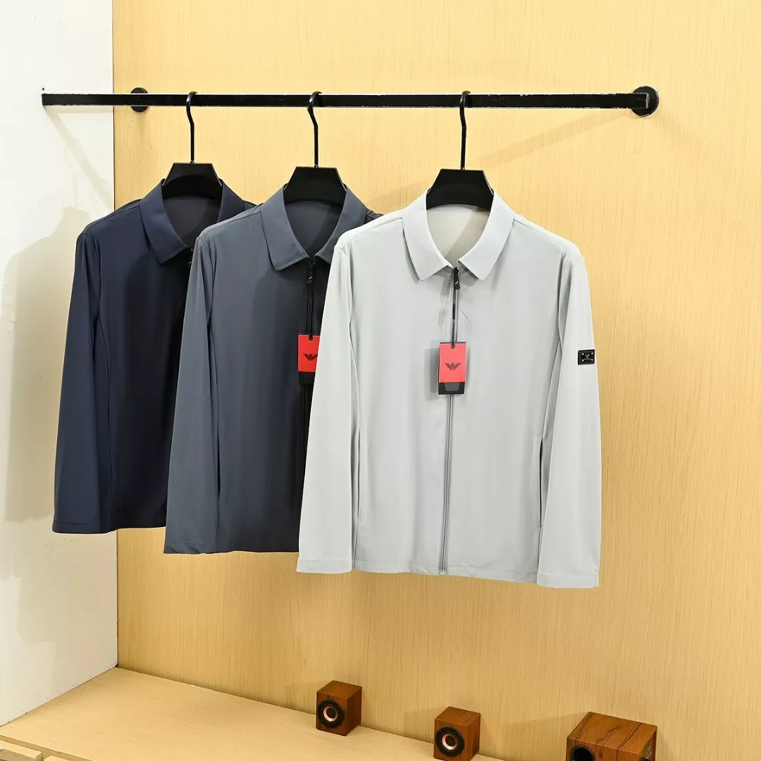 아르마니 남성용 경량 비즈니스 집업 재킷 상세 이미지 5
