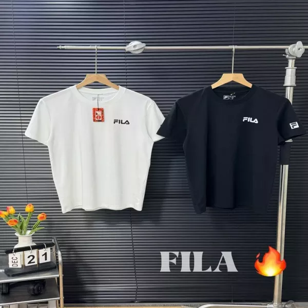 휠라 베이직 프린팅 라운드넥 반소매 티셔츠