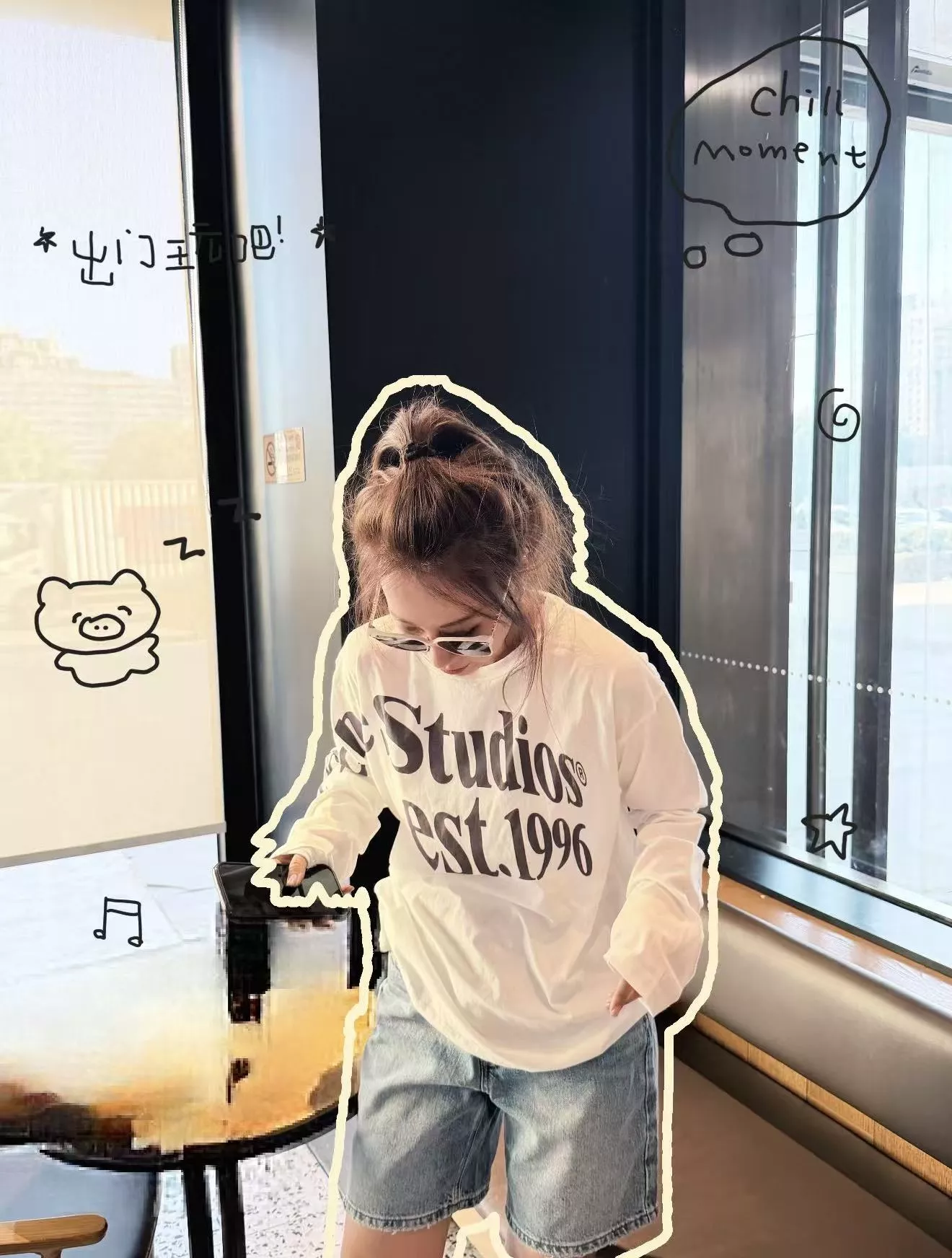 아크네스튜디오 워싱 프린트 긴소매 티셔츠 상세 이미지 20