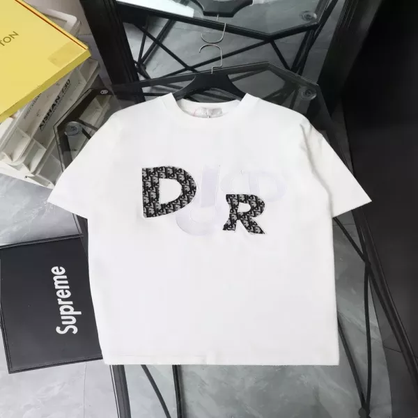 디올 클래식 오블리크 패치 자수 레터링 반소매 티셔츠