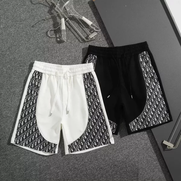 디올 자카드 배색 지퍼 하프 팬츠