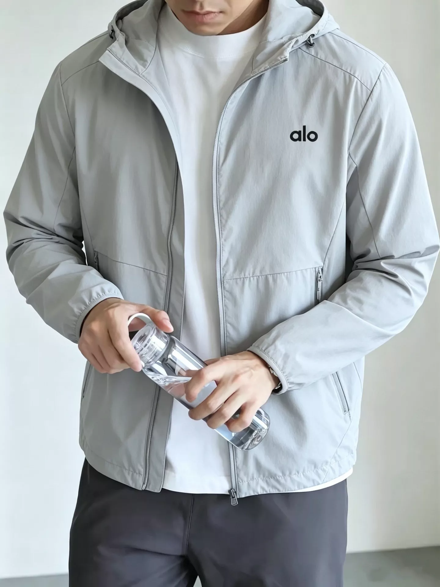 알로요가 남녀공용 후드형 바람막이 재킷 상세 이미지 21