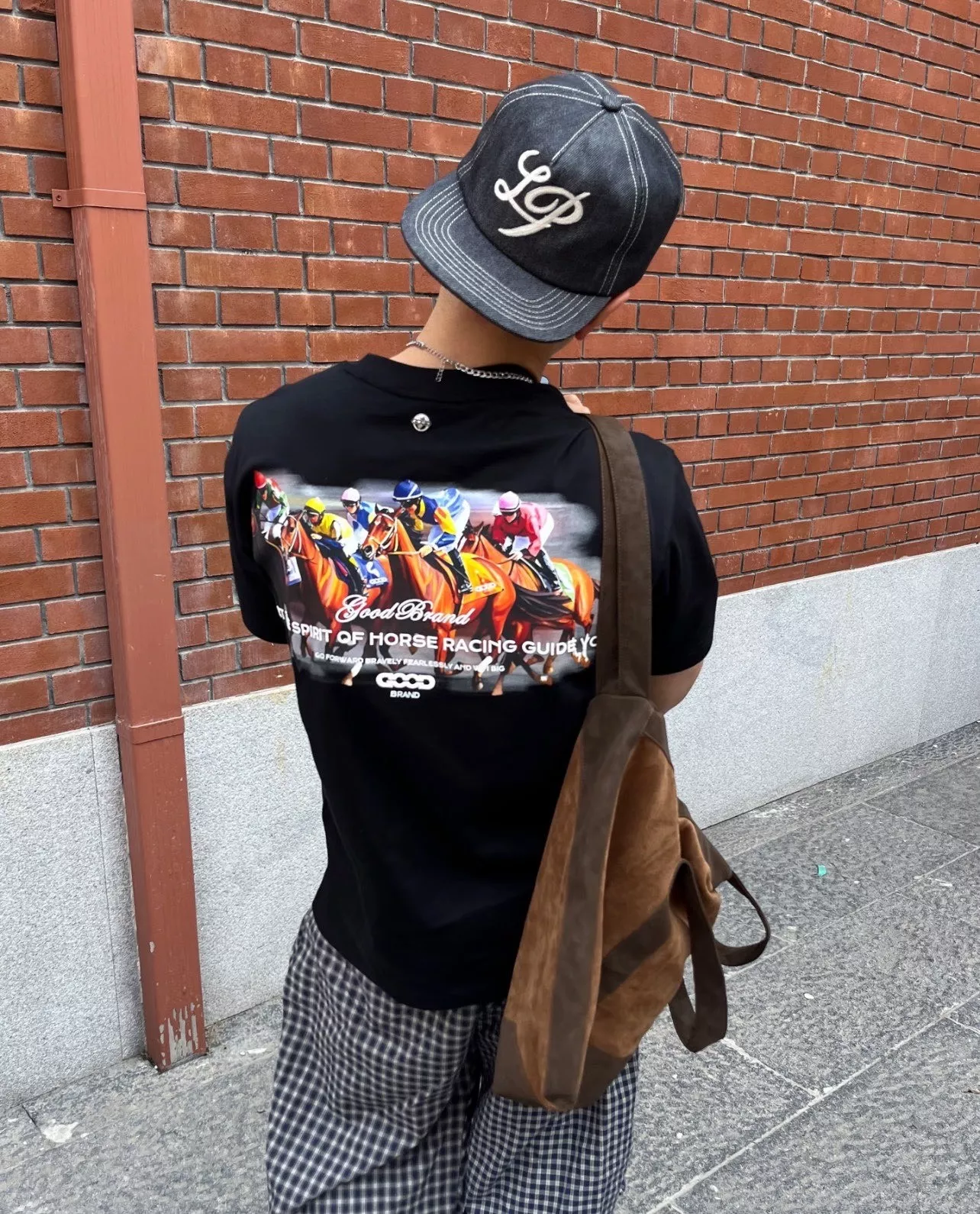굿브랜드 레이싱 프린트 라운드넥 반소매 티셔츠 상세 이미지 26