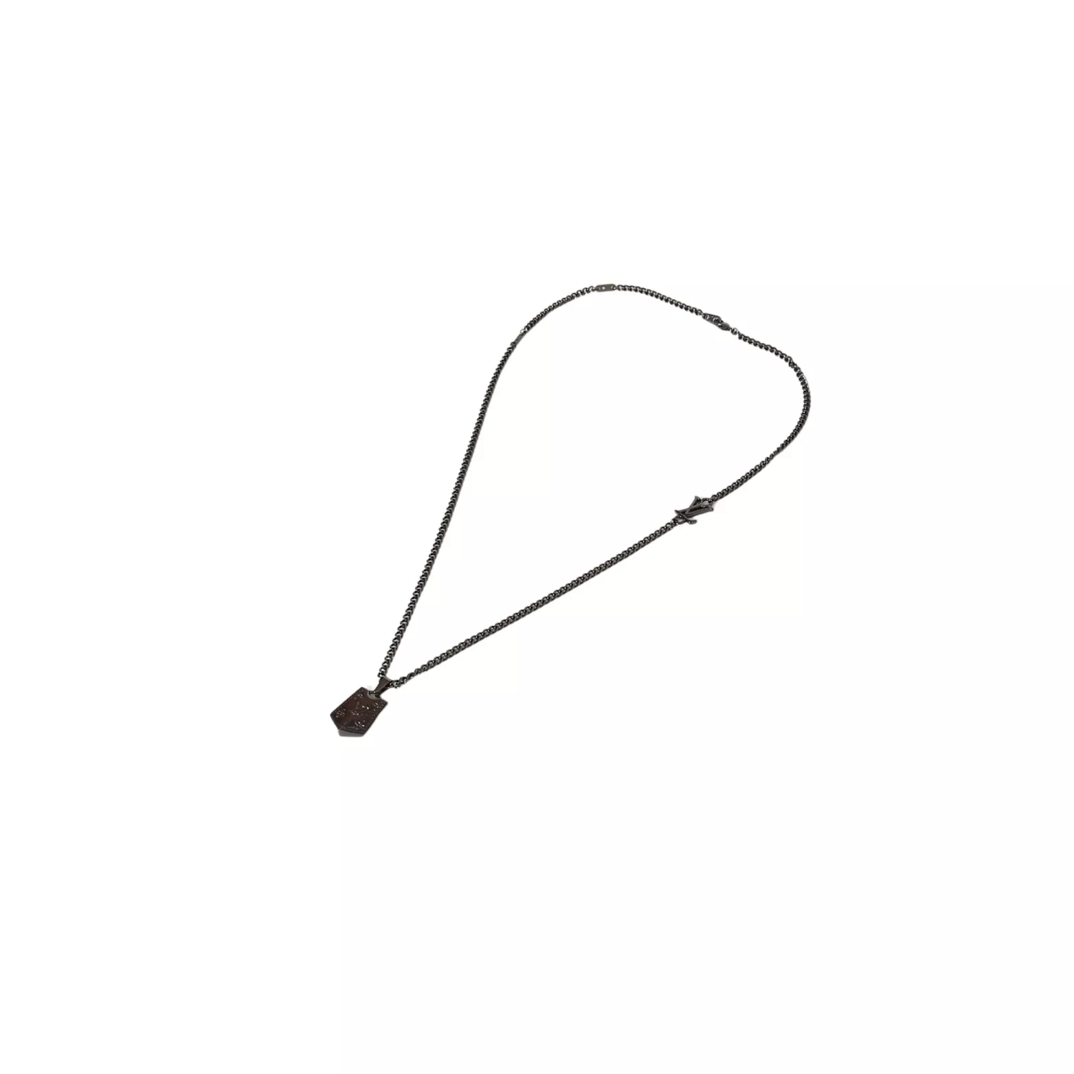 루이비통 블랙 배지 장식 체인 목걸이 상세 이미지 4