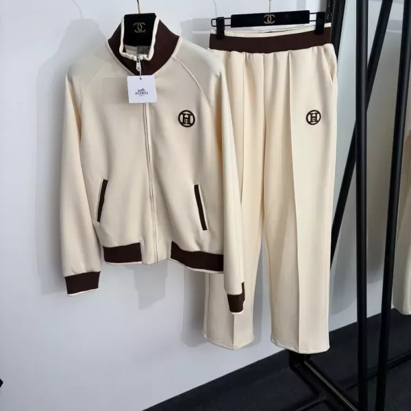에르메스 자수 포인트 집업 재킷 팬츠 세트