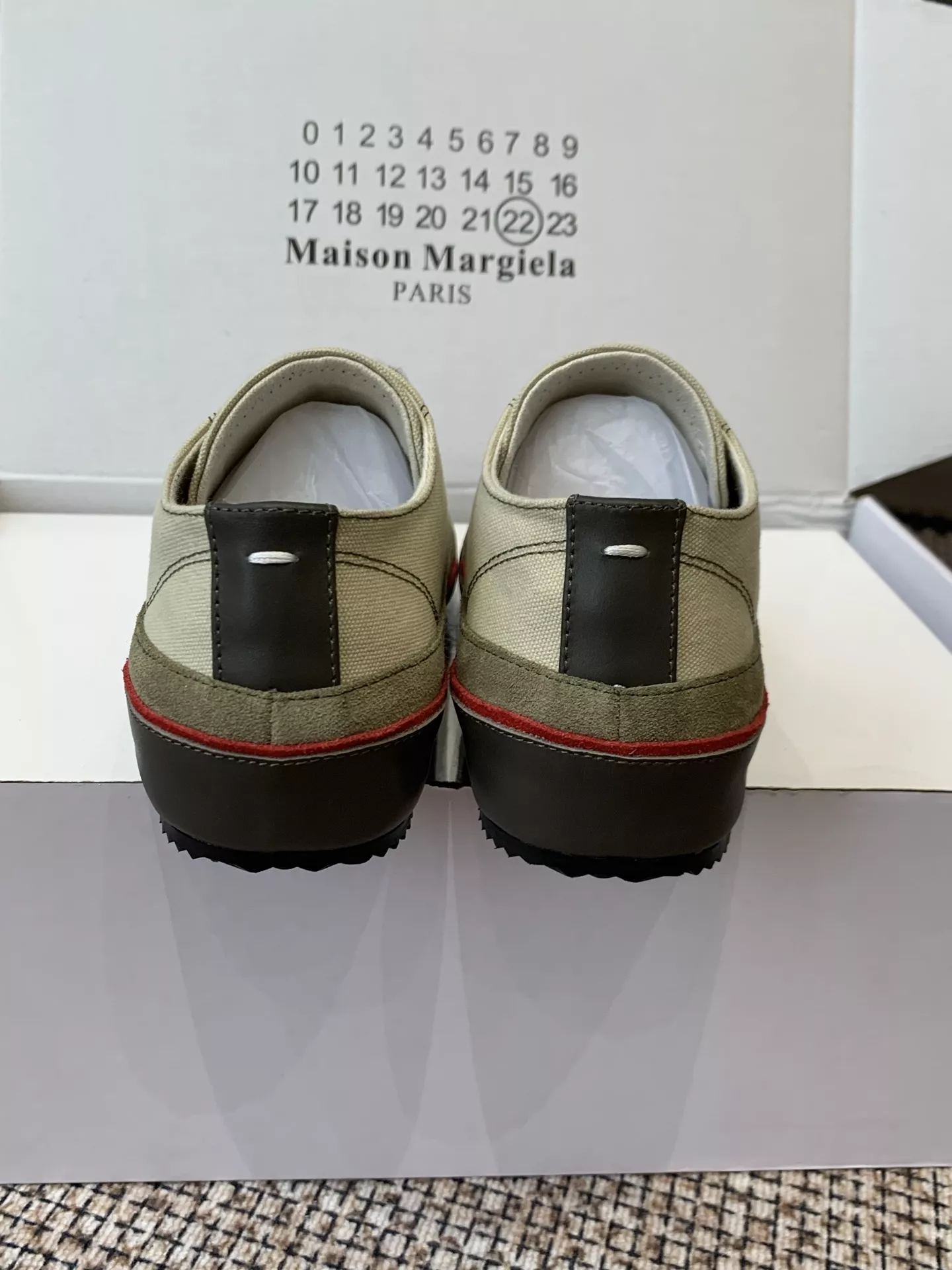 메종마르지엘라 빈티지 배색 캔버스 로우탑 스니커즈 상세 이미지 2