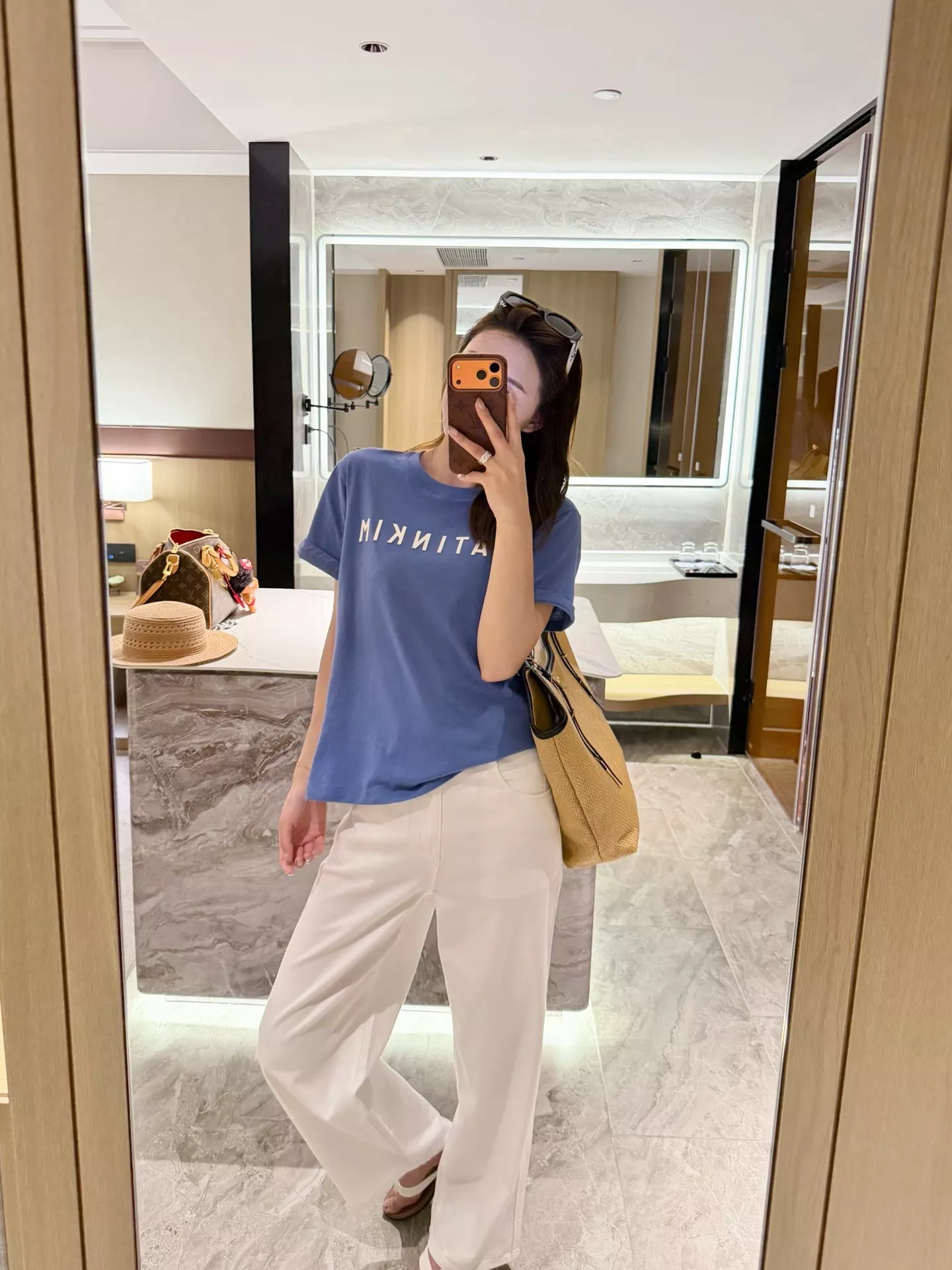마뗑킴 로고 패치 자수 반소매 티셔츠 상세 이미지 58
