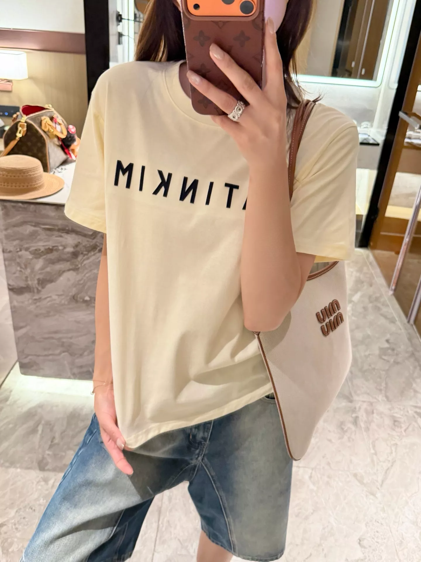마뗑킴 로고 패치 자수 반소매 티셔츠 상세 이미지 71