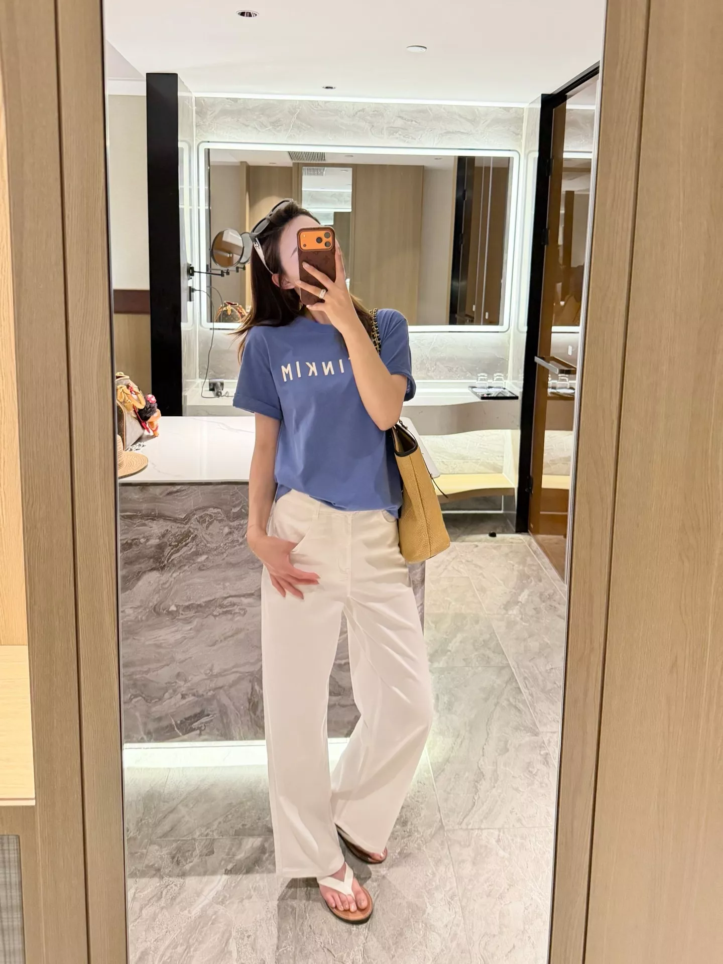 마뗑킴 로고 패치 자수 반소매 티셔츠 상세 이미지 53