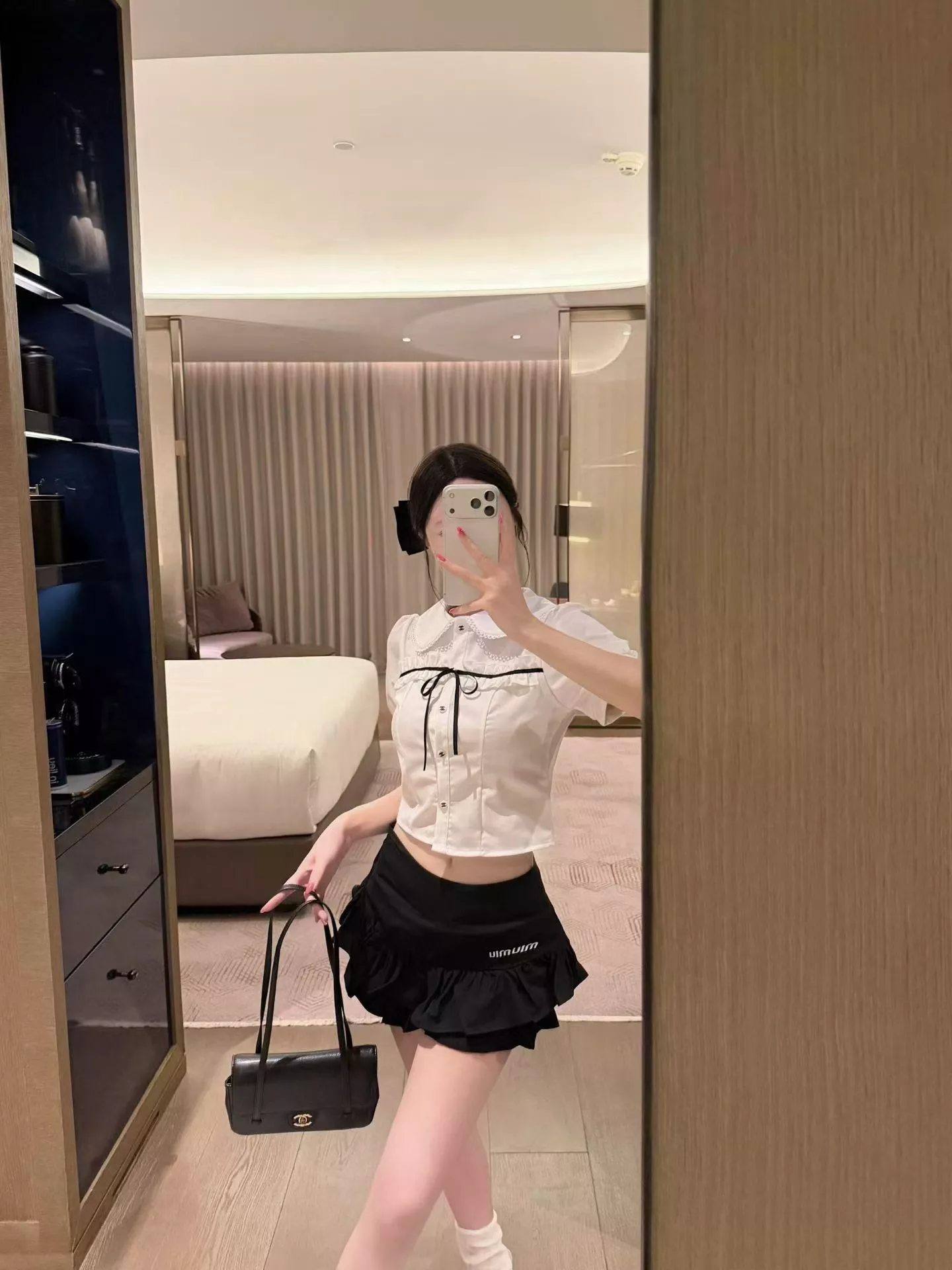샤넬 인형 카라 상의와 프릴 스커트 세트 상세 이미지 7