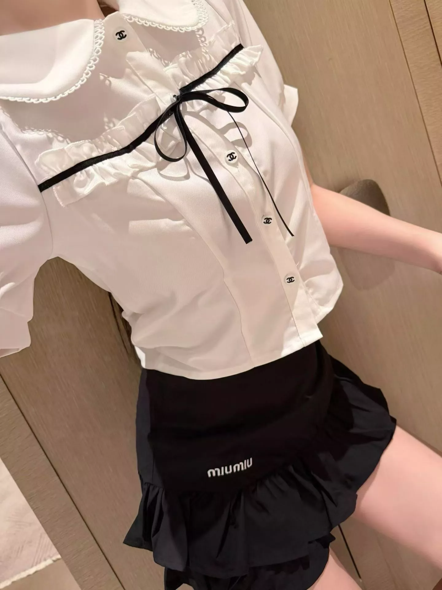 샤넬 인형 카라 상의와 프릴 스커트 세트 상세 이미지 20
