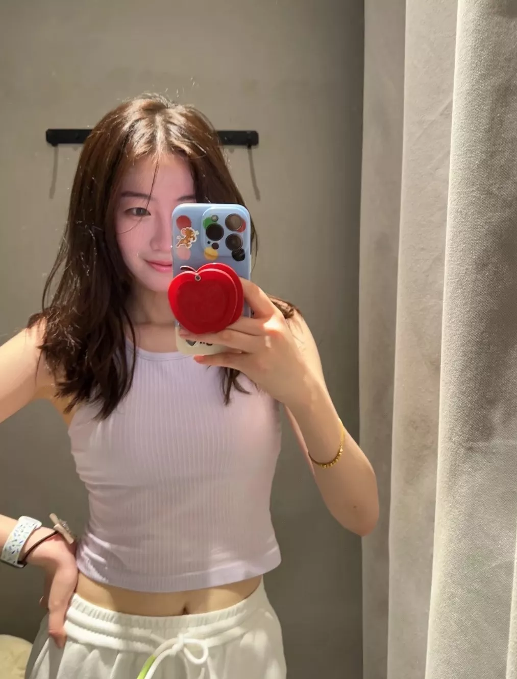 룰루레몬 여성 크롭형 내장 캡 운동 탑 상세 이미지 27