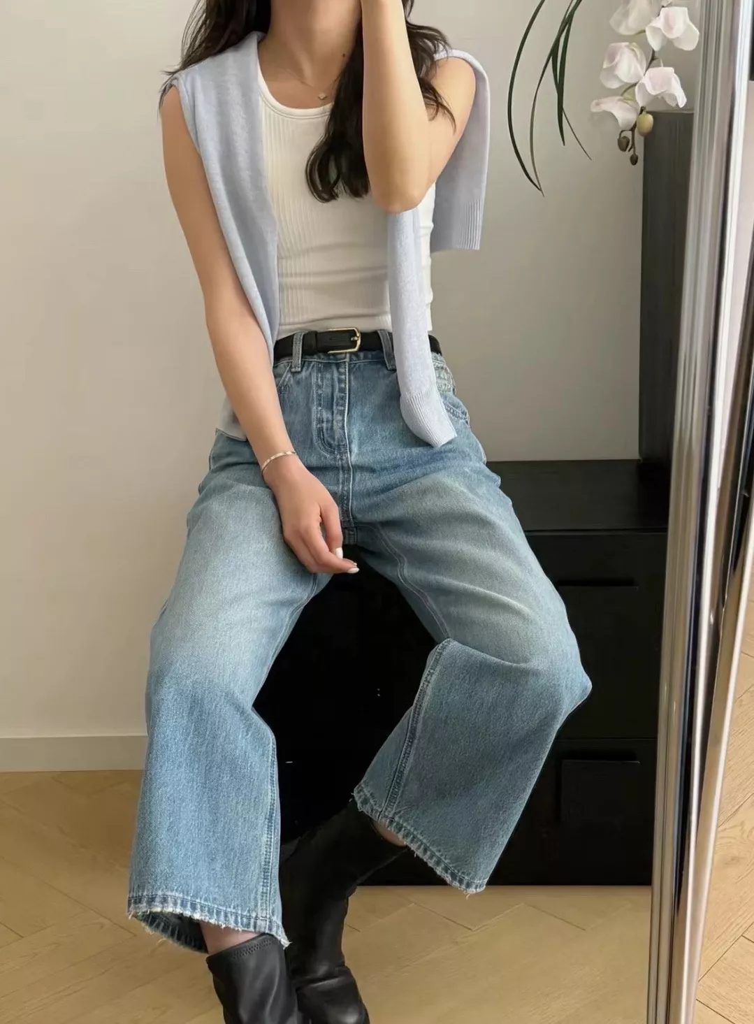 룰루레몬 여성 크롭형 내장 캡 운동 탑 상세 이미지 34
