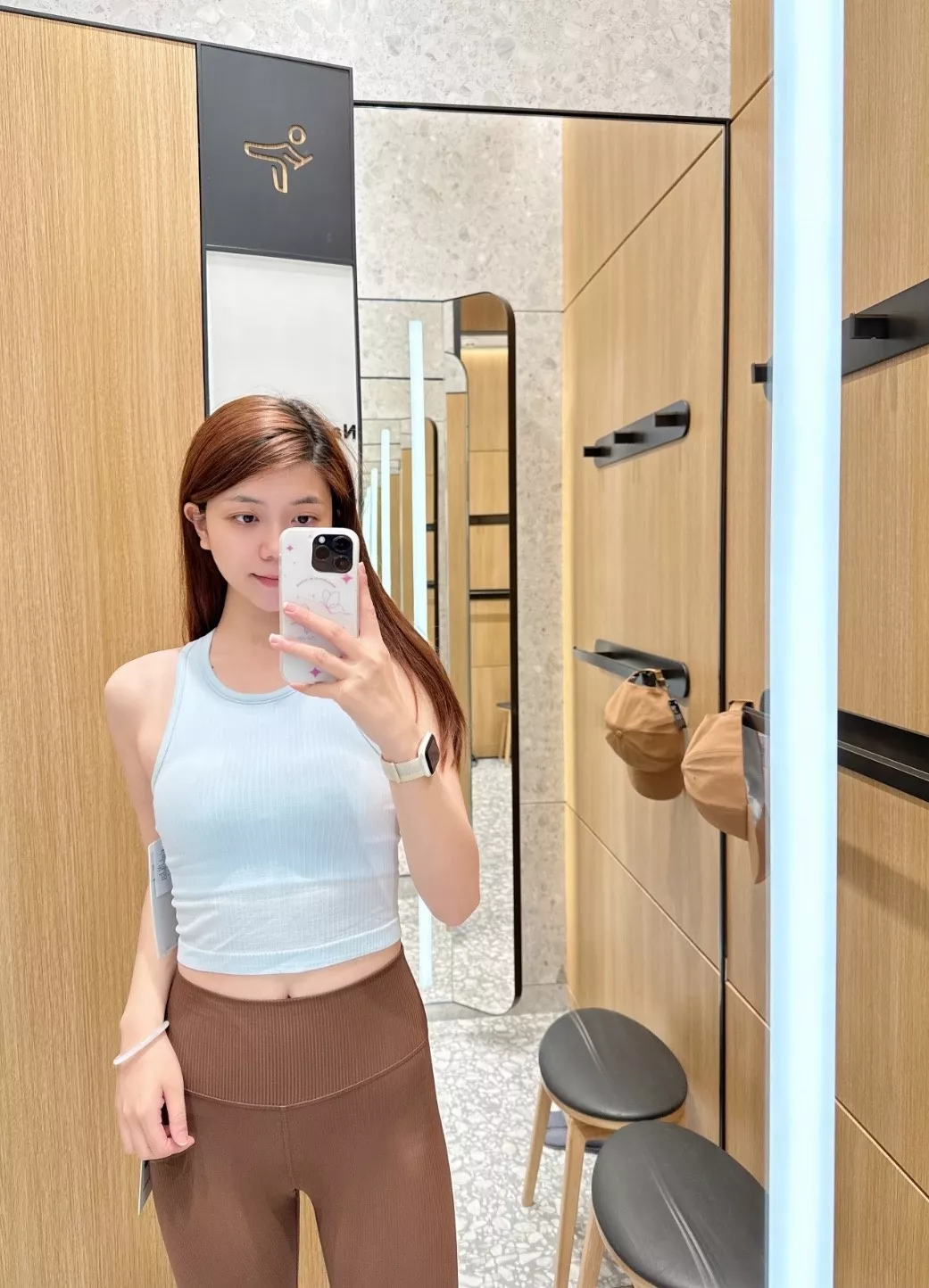 룰루레몬 여성 크롭형 내장 캡 운동 탑 상세 이미지 36