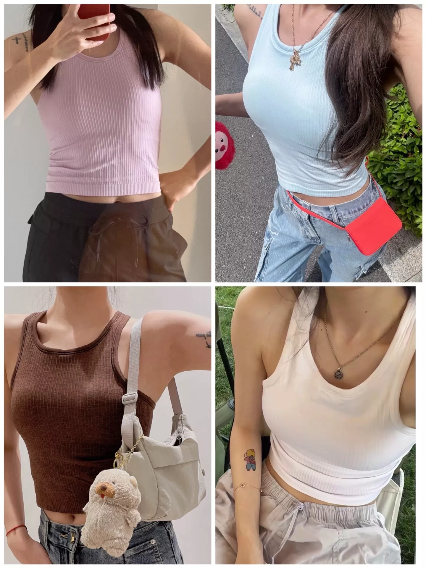 룰루레몬 여성 크롭형 내장 캡 운동 탑 상세 이미지 7