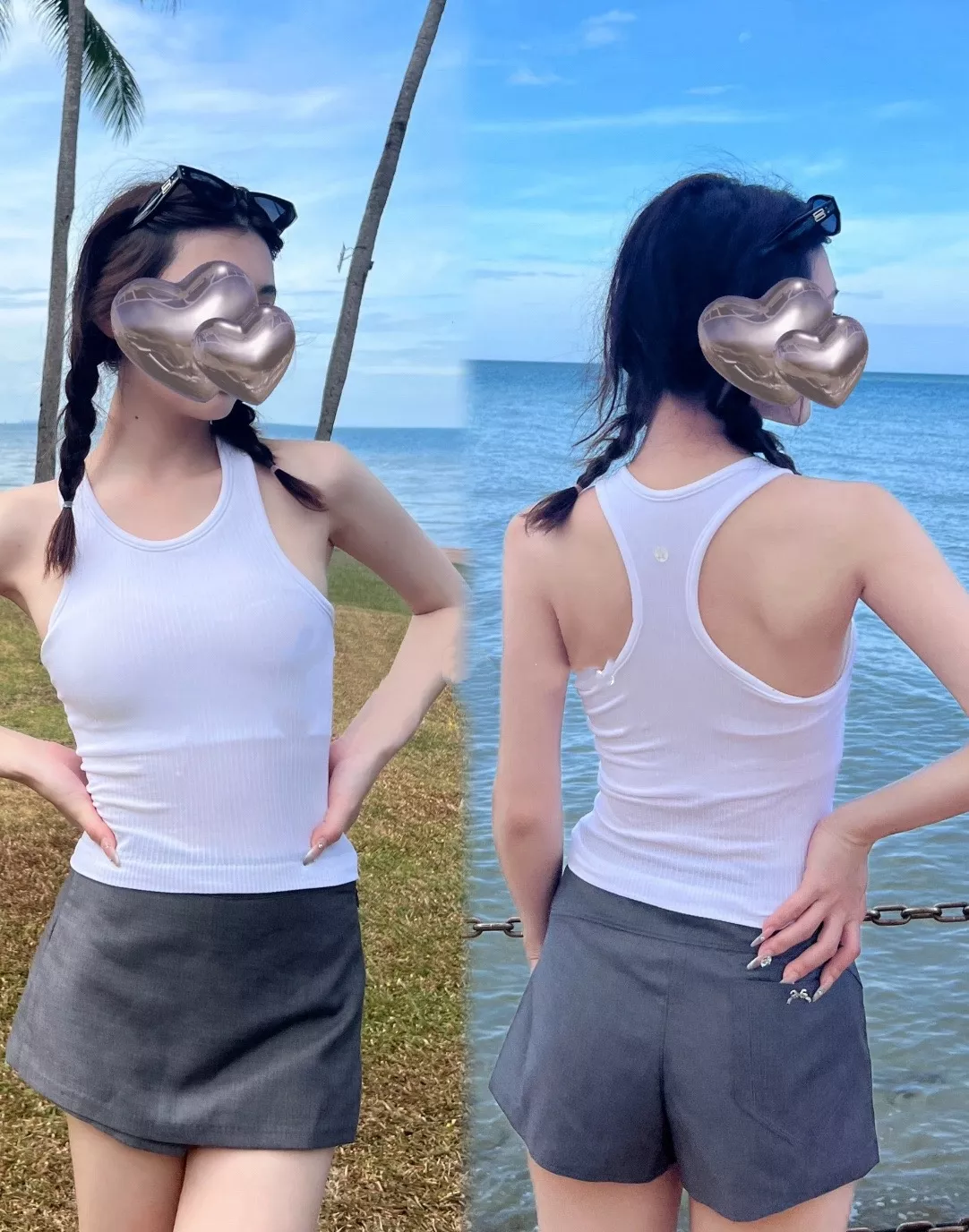 룰루레몬 여성 크롭형 내장 캡 운동 탑 상세 이미지 19
