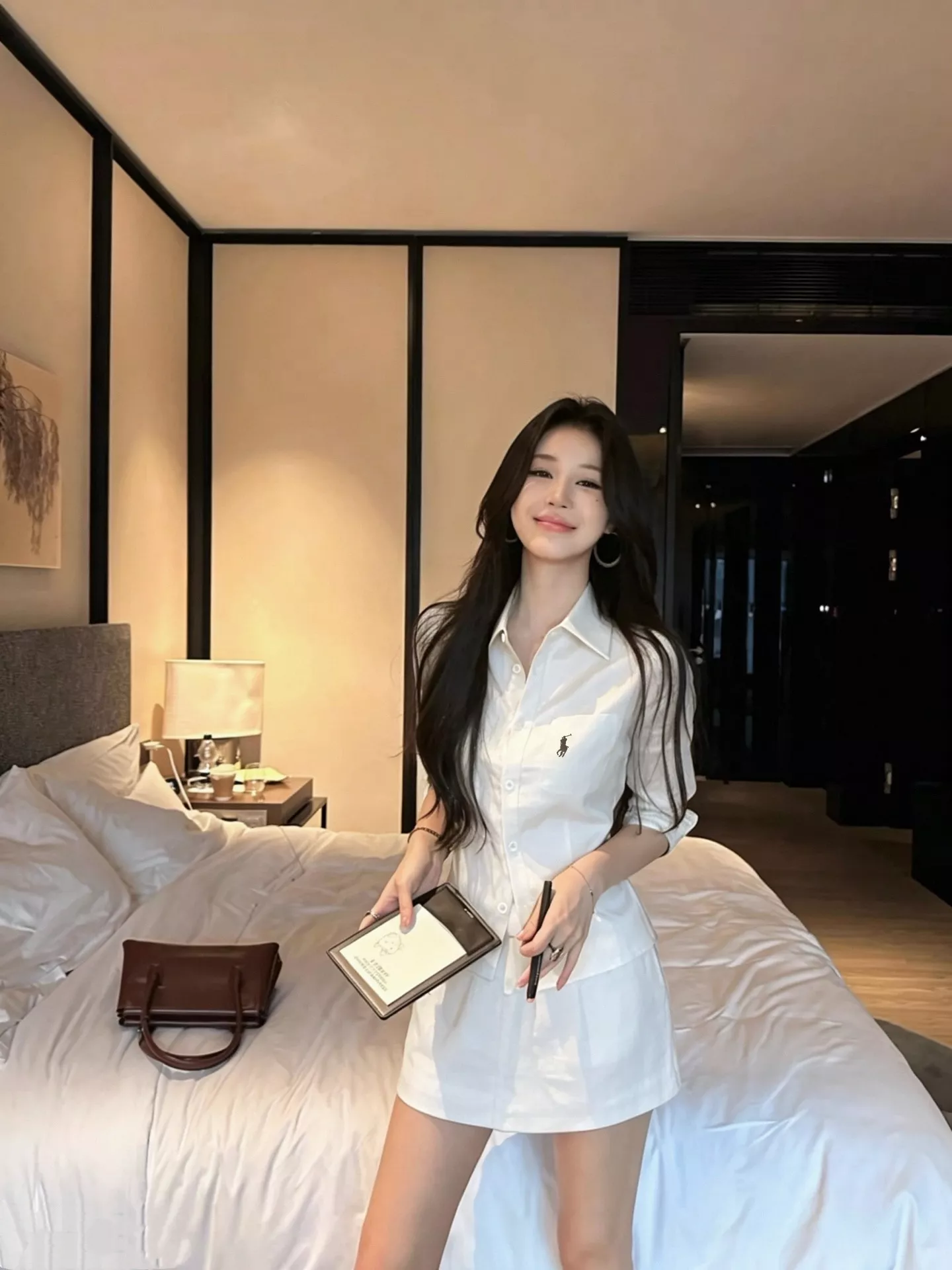 랄프로렌 자수 포인트 린넨 셔츠 스커트 세트 상세 이미지 25